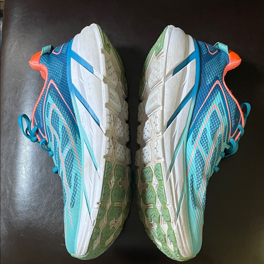 Hoka Turquoise and Coral Athletic Shoes - Picture 2 of 2